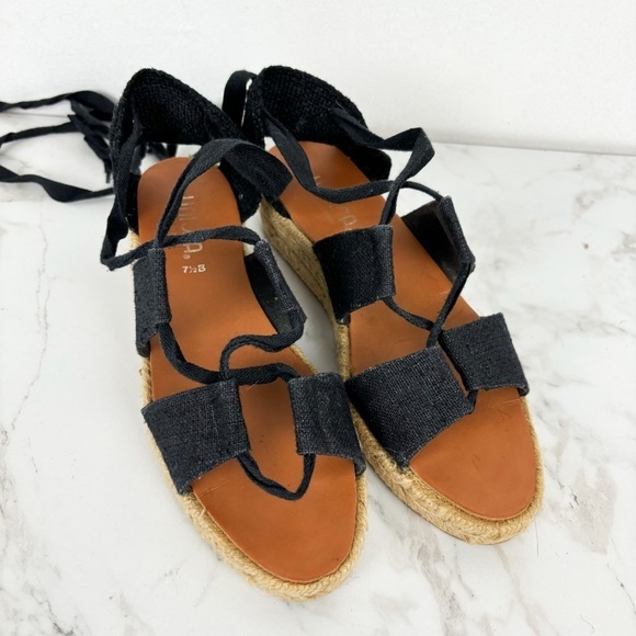 Unisa Women's Black Canvas Gladiator Sandals Sz 7.5 - Picture 4 of 10